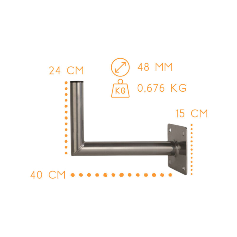 UCHWYT ŚCIENNY KĄTOWY AL USL-48/400AL CORAB