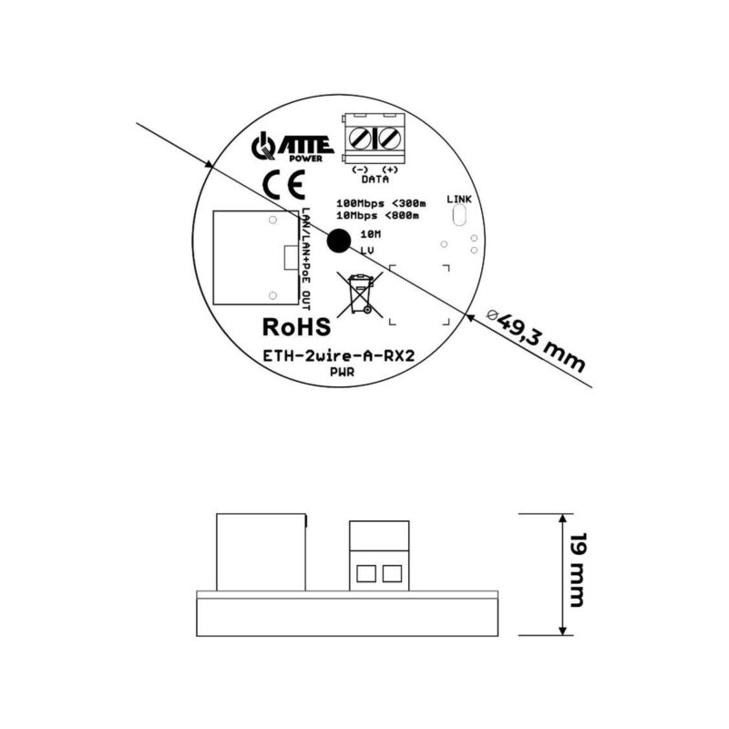 Zestaw aktywnych konwerterów ATTE ETH-2wire-A-SET2