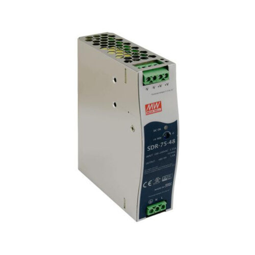 ZASILACZ IMPULSOWY NA SZYNĘ DIN MEAN WELL SDR-75-48 48V/75W/1.6A