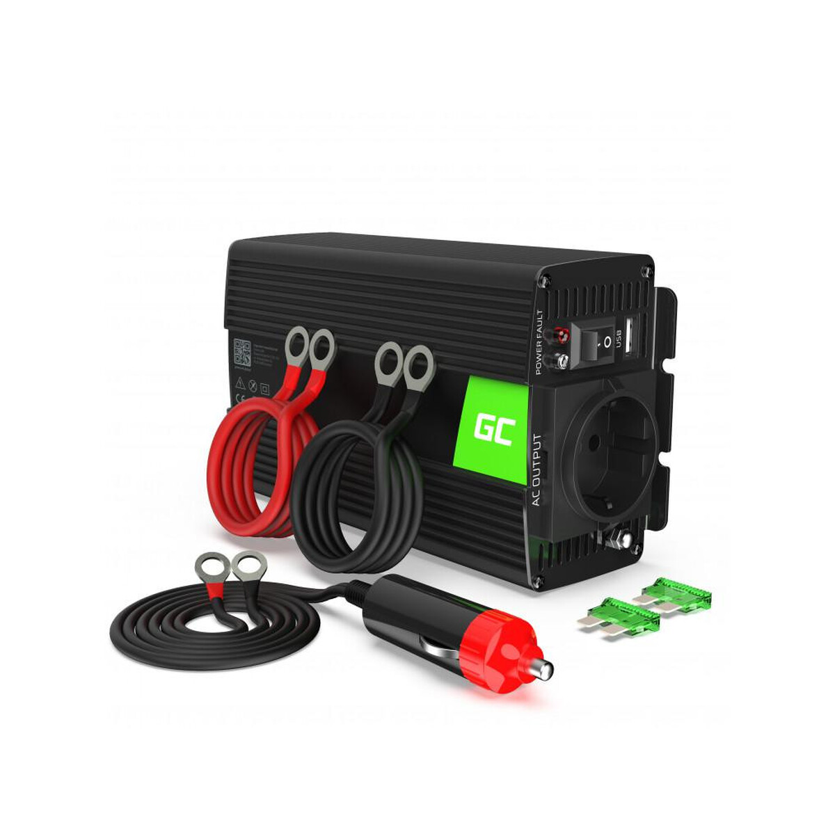 PRZETWORNICA NAPIĘCIA INWERTER Green Cell 12V / 230V 300W/600W CZYSTA SINUSOIDA INV05DE