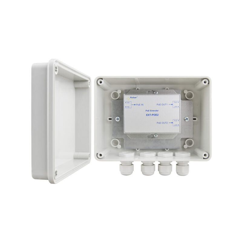 EXTENDER POE W OBUDOWIE HERMETYCZNEJ DO 2 KAMER IP Pulsar EXT-POE2H