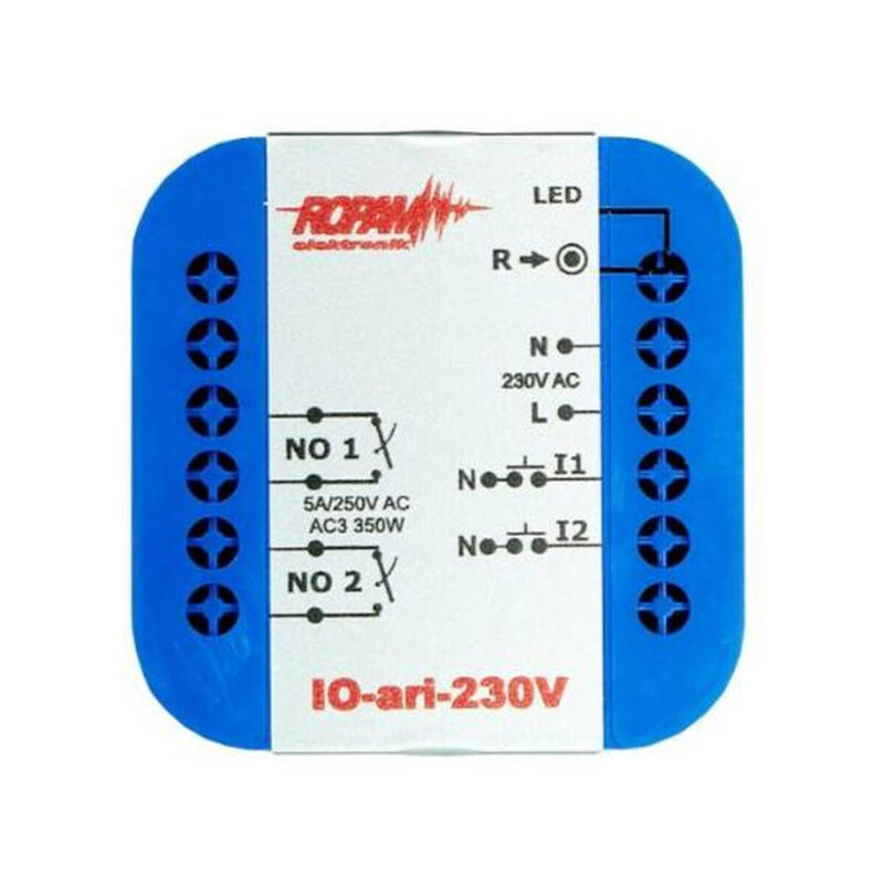 ROPAM IO-ari-230V bezprzewodowy, douszkowy, dwukanałowy sterownik  230VAC, 2xNO, 2xIN (N).