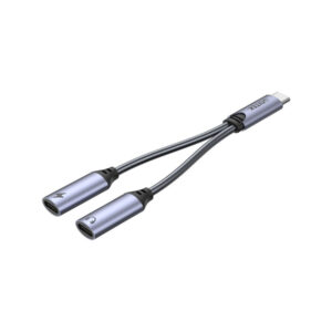 Unitek Adapter USB-C na 2 x port USB-C audio i 18W