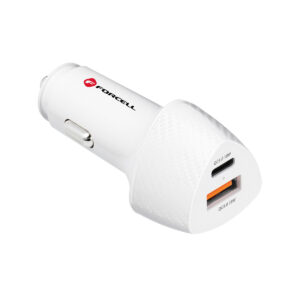 ŁADOWARKA SAMOCHODOWA Forcell Carbon CC50-1A1C 38 W 1x USB-C 1x USB-A PD 3.0 QC 3.0 BIAŁA