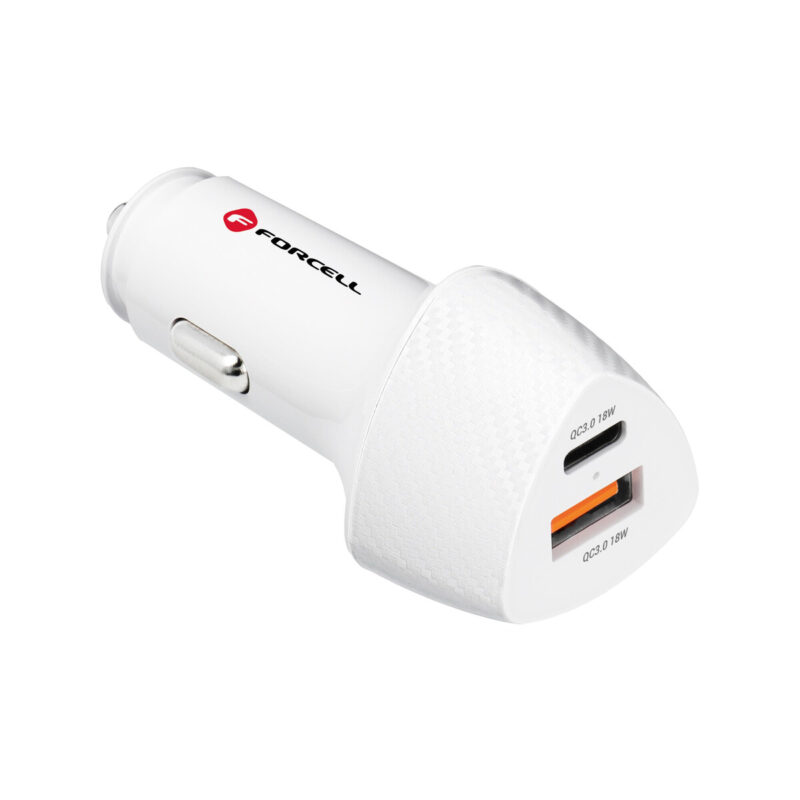 ŁADOWARKA SAMOCHODOWA Forcell Carbon CC50-1A1C 38 W 1x USB-C 1x USB-A PD 3.0 QC 3.0 BIAŁA