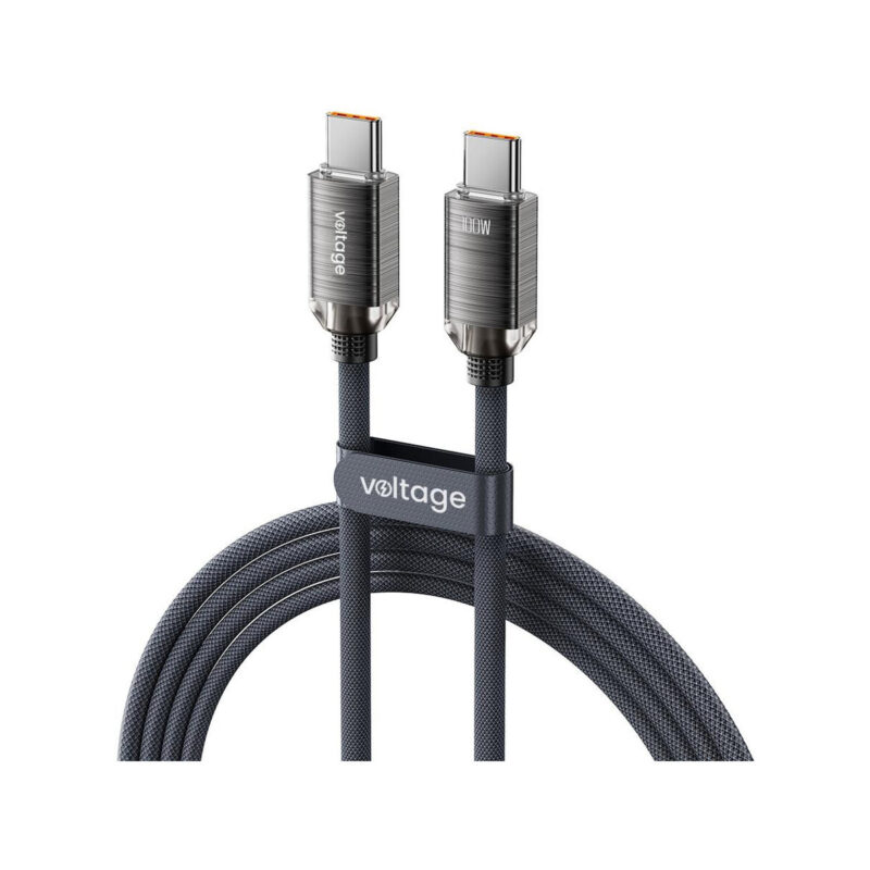 Kabel USB-C / USB-C Voltage PureCrystal 100W PD 200cm czarny