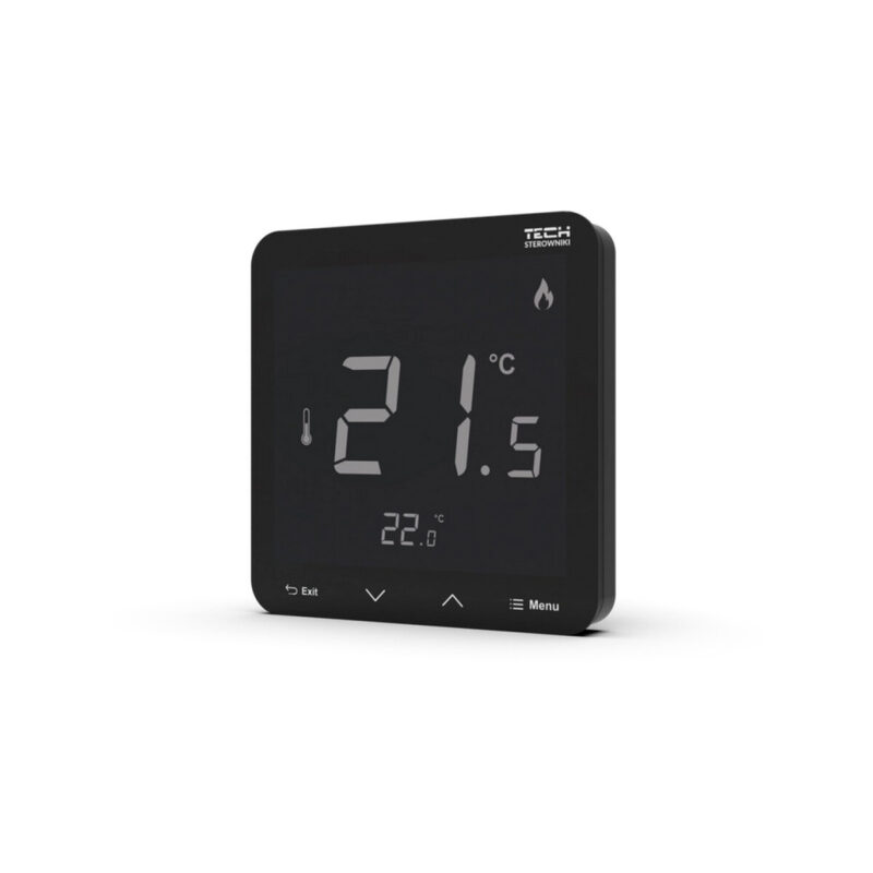 Bezprzewodowy regulator pokojowy czarny R-8S PLUS Tech Sterowniki