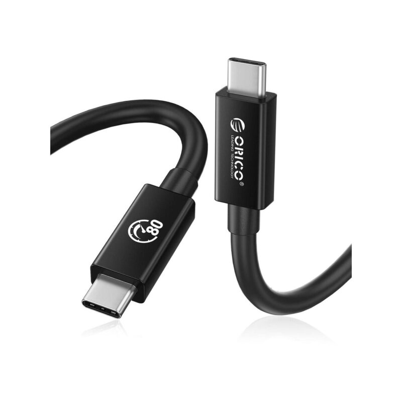 Orico Przewód Thunderbolt 5 USB-C 80Gbps, 240W, 8K@60Hz, 1,5m, czarny