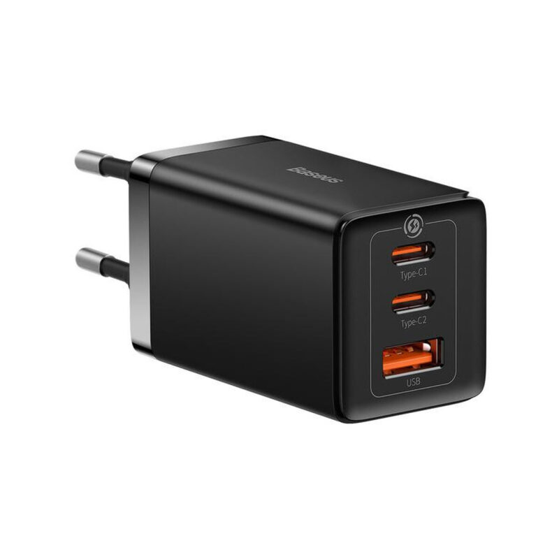 Ładowarka sieciowa Baseus GaN 5 Pro CCGP120201 65W 1x USB-A 2x USB-C PD 3.0 QC 4.0 + kabel USB-C
