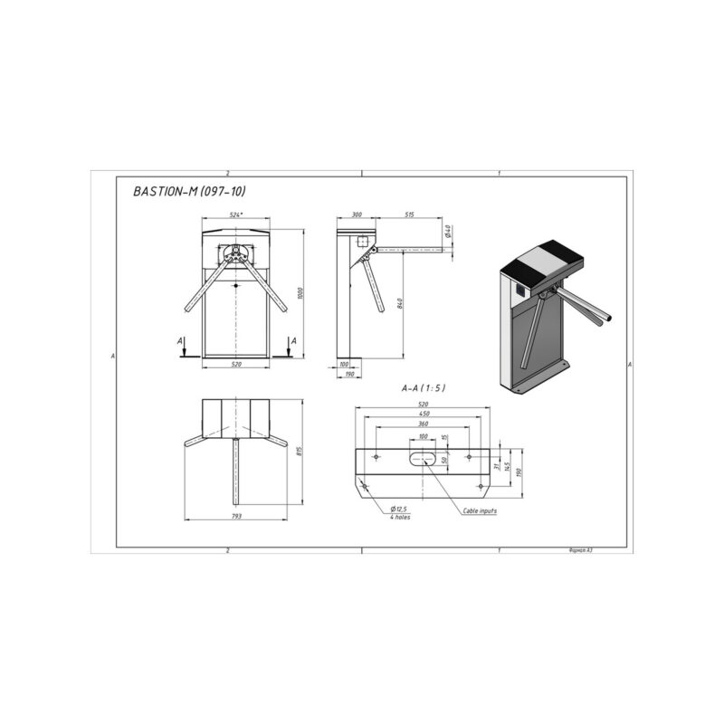 Bramka CARTPOLAND Bastion CP A_czytnik TX-200x2_platforma