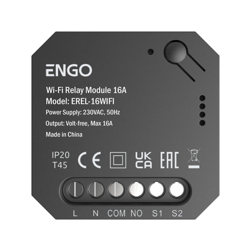 ENGO Controls EREL-16WIFI - Smart Relay  inteligentny przekaźnik Wi-Fi do systemu ENGO Smart, 1x16A, NO-COM