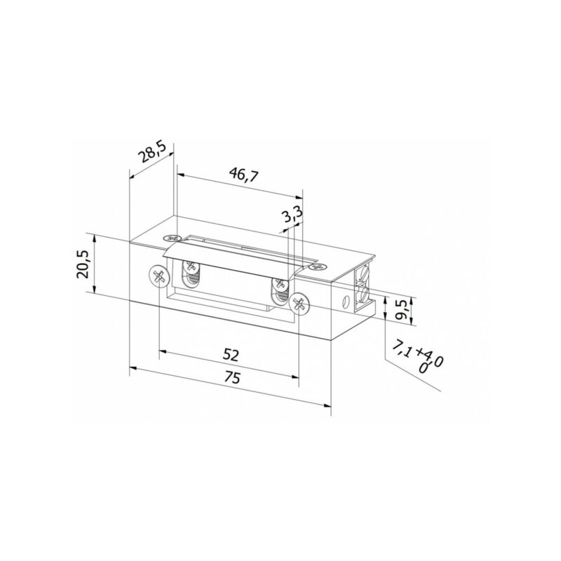 Elektrozaczep HARTTE S12U seria S 12V AC/DC standardowy