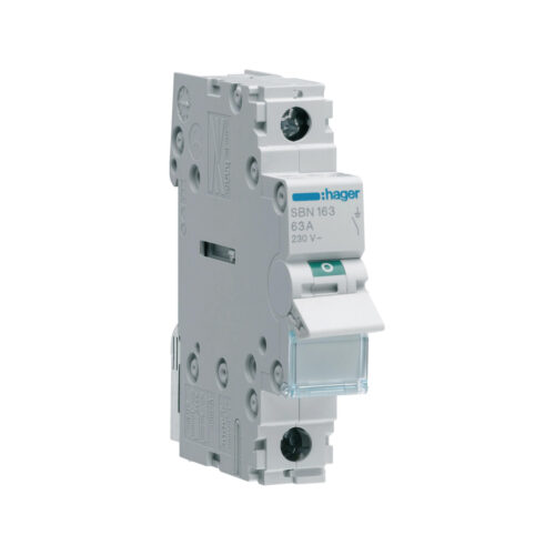 Rozłącznik izolacyjny, szer. 1 moduł. 1P, 63A HAGER SBN163