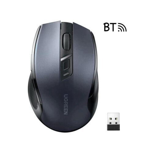 Mysz optyczna Ugreen MU006 bezprzewodowa USB 2.4GHz / Bluetooth 5.0 4000 DPI - czarna