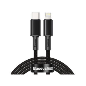 KABEL USB-C / Lightning iPhone Baseus Cafule CATLGD-A01 2m 20W PD Quick Charging CZARNY W OPLOCIE