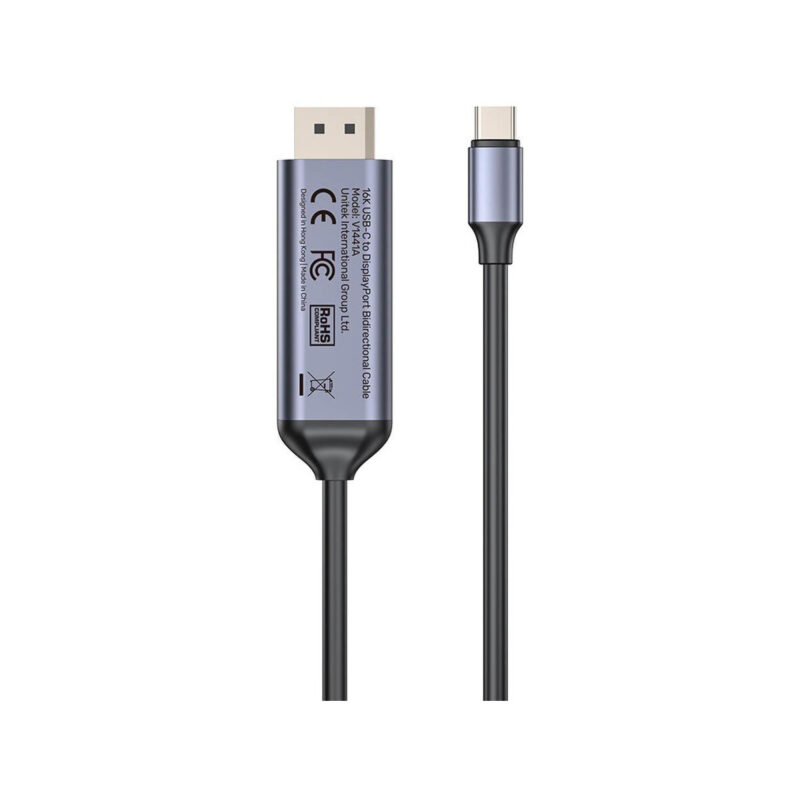 Kabel Dwukierunkowy Unitek USB-C - DisplayPort 16K 80Gbps HDR 1,8 m