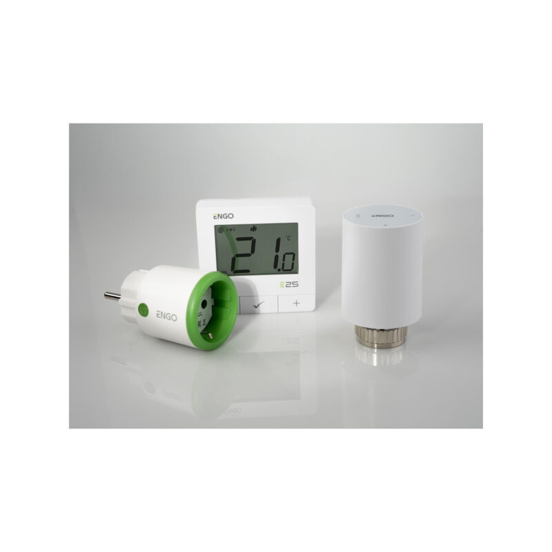 ENGO Controls Inteligentny zestaw ogrzewania Biały (E25-BATW-4 + ETRV-M30 + EPlug WiFi)