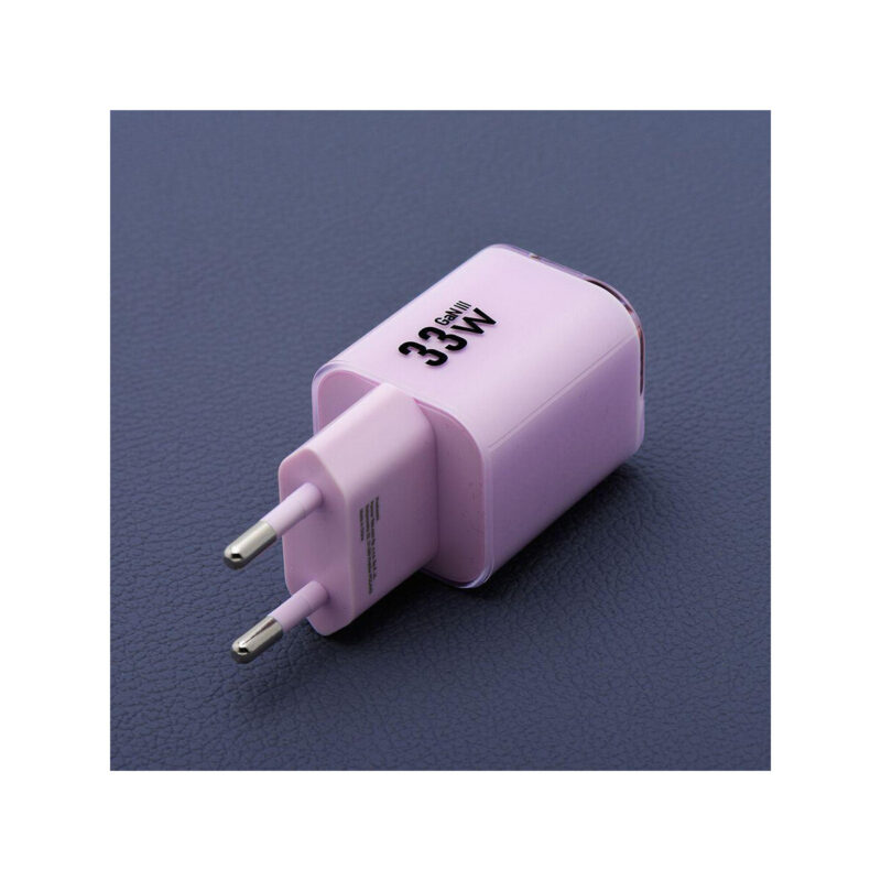e70601cc471bcd2df76bdf5ffa5a3831_original ŁADOWARKA SIECIOWA Forcell F-Energy GaN III VT-41 33 W 1x USB-C 1x USB-A PD 3.0 QC 4.0 FIOLETOWA
