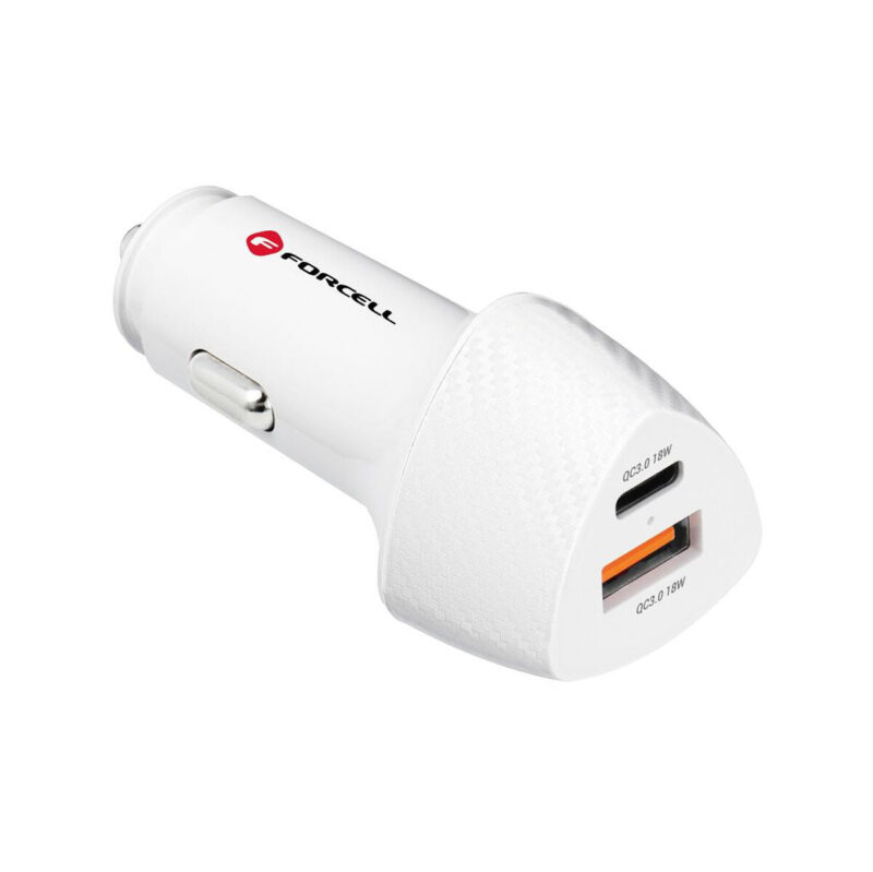 ŁADOWARKA SAMOCHODOWA Forcell Carbon CC50-1A1C 38 W 1x USB-C 1x USB-A PD 3.0 QC 3.0 BIAŁA