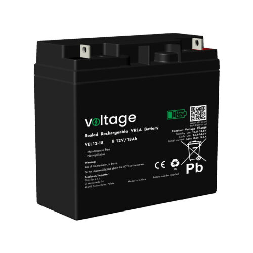 Akumulator AGM Voltage Long Life 12V 18Ah VEL12-18 (Żywotność 15 lat)