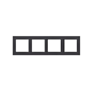 KONTAKT SIMON 10 CZARNY MAT RAMKA 4X