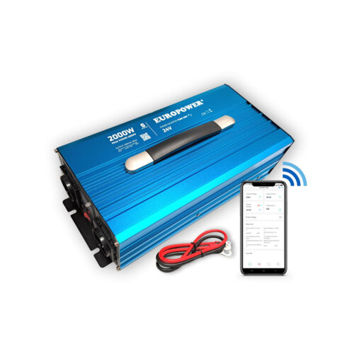 PRZETWORNICA NAPIĘCIA INWERTER EUROPOWER 24V DC / 230V AC 2000W / 4000W CZYSTY SINUS BLUETOOTH