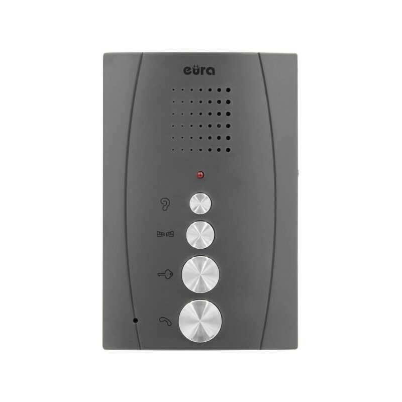 DOMOFON ''EURA'' ADP-51A3 ''DIFESA'' - 1-rodzinny, 2 unifony, interkom, grafit