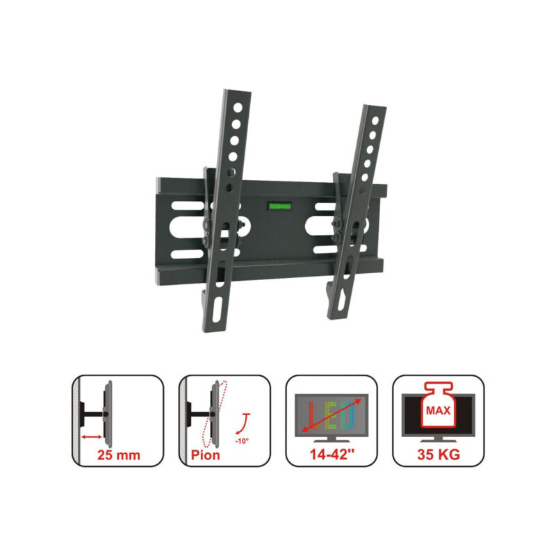 UCHWYT DO TV LCD/LED 14-42" 35KG AR-46 ART reg. w pionie