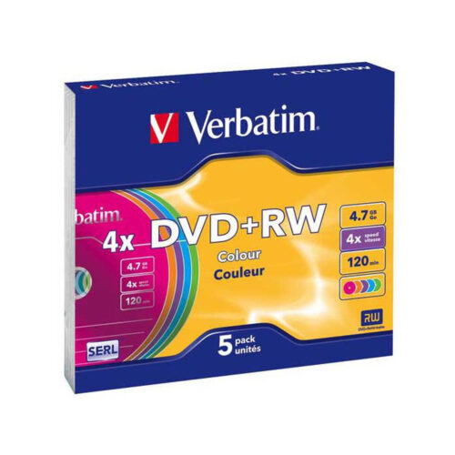 Płyty DVD+RW Verbatim Slim Color (5szt)