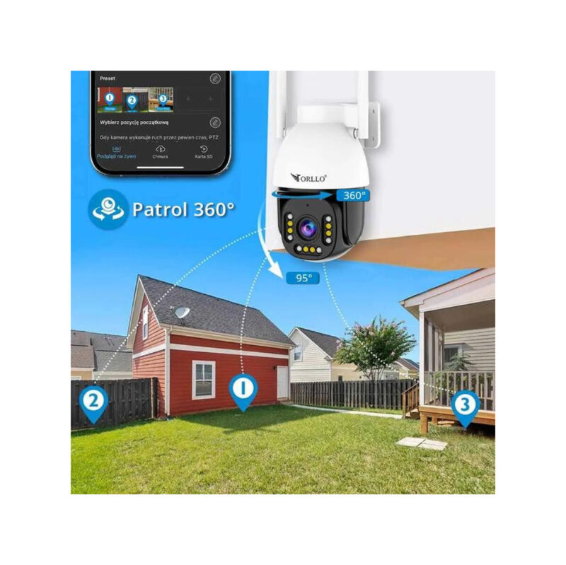 Kamera IP Orllo zewnętrzna obrotowa zoom x10 4MPx ORLLO Z9 ULTRA