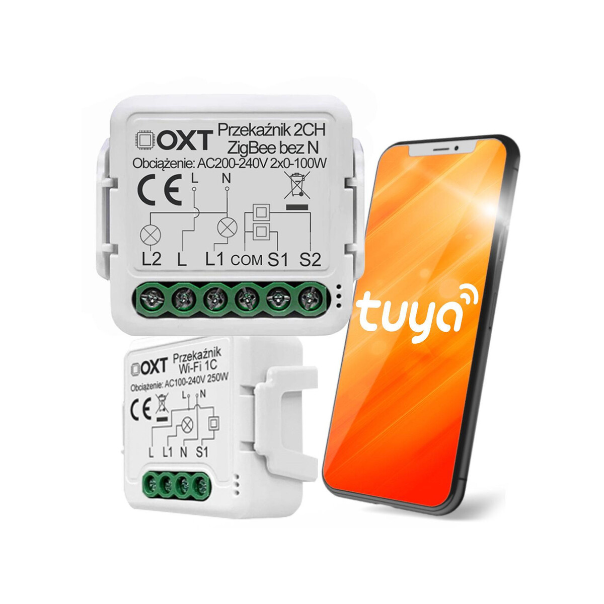 Moduł OXT mini przekaźnik 2 obw. bez N ZigBee TUYA T272