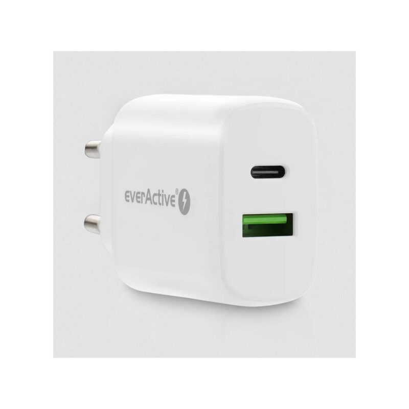 ŁADOWARKA SIECIOWA everActive SC-370Q 25W 1xUSB-C 1xUSB-A PD PPS