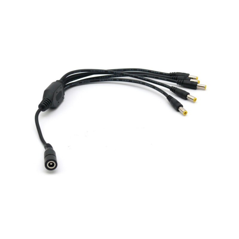 ROZGAŁĘŹNIK NA 5 WTYKÓW 2,1/5,5 Z GNIAZDEM