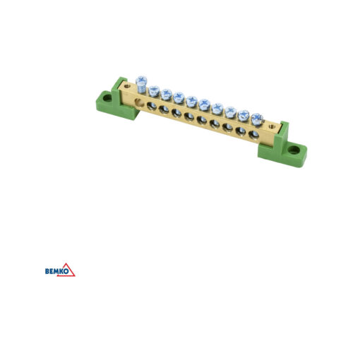 Listwa zaciskowa na izolatorach płaskichH 8x12 12-torowa zielona
