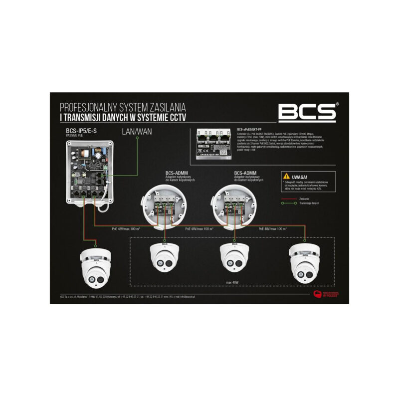Switch POE BCS POWER BCS-xPoE3/EXT-PP