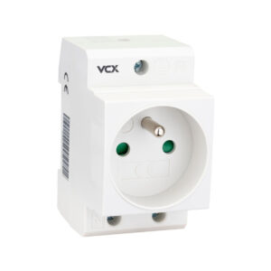 Gniazdo na szyne TH 35 z bolcem uziemiającym 230V VCX GN TH