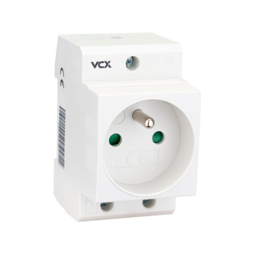 Gniazdo na szyne TH 35 z bolcem uziemiającym 230V VCX GN TH