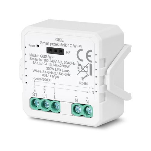 GISE Smart Pojedynczy moduł przekaźnikowy WiFi | Tuya | GSS-WF