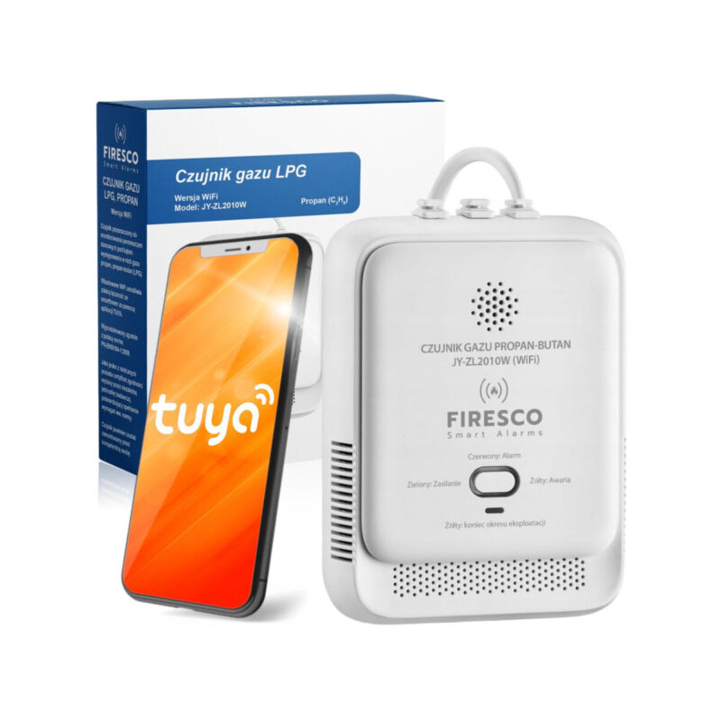 Czujnik gazu LPG Propan-Butan Firesco JY-ZL2010W z WiFi aplikacja Tuya