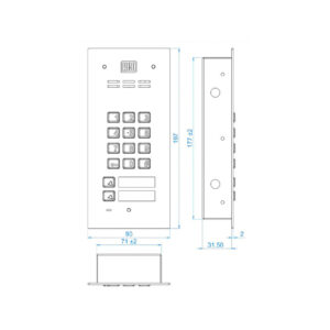 ACO FAM-P-2NPZSACC panel pod tynk 2-rodzinny czyt. brel. zamek szyfr.