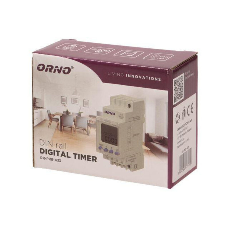 Programator elektroniczny ORNO na szynę DIN OR-PRE-433