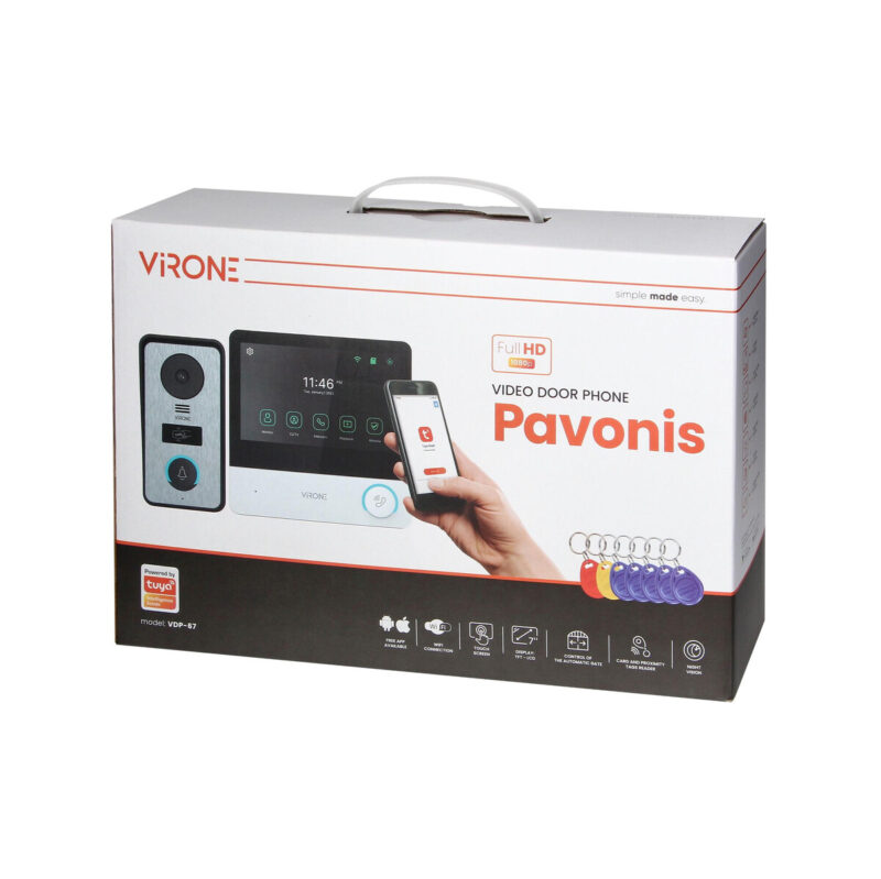 WIDEODOMOFON VIRONE VDP-67 FullHD, czytnik RFID, TUYA