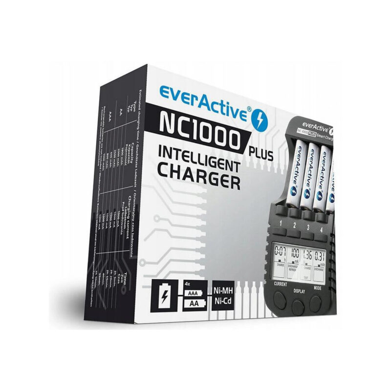 Ładowarka procesorowa do akumulatorków AA / AAA everActive NC-1000 PLUS