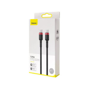 KABEL USB-C / USB-C Baseus Cafule CATKLF-AL91 200cm 100W 5A PD 2.0 QC 3.0 CZARNY W OPLOCIE