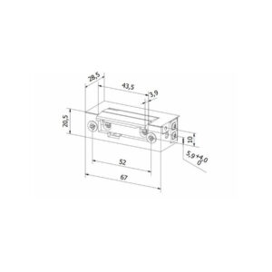 Elektrozaczep BIRA symetryczny ES1-001 12V AC/DC podstawowy