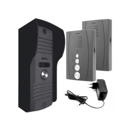DOMOFON ''EURA'' ADP-51A3 ''DIFESA'' - 1-rodzinny, 2 unifony, interkom, grafit