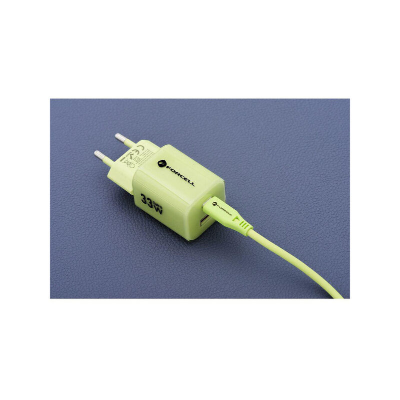 ee8eb402d9111e572dadb37045fa545b_original ŁADOWARKA SIECIOWA Forcell F-Energy GaN III VT-41 33 W 1x USB-C 1x USB-A PD 3.0 QC 4.0 ZIELONA