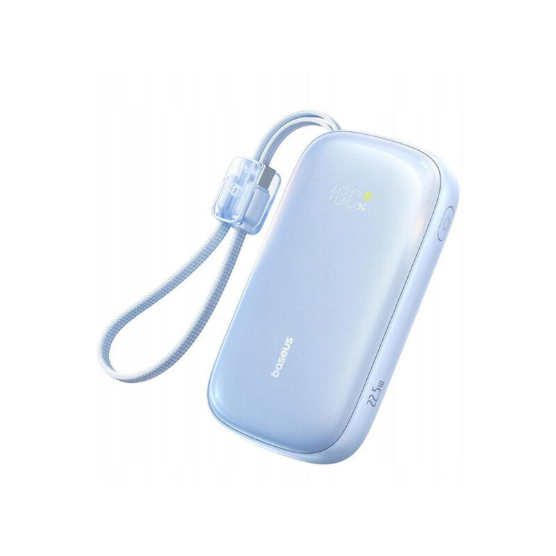 Powerbank Baseus EnerFill FC21 20000 mAh 22,5 W USB-A USB-C niebieski z odłączanym kablem Lightning