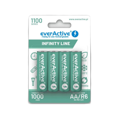 Akumulatorki AA / R06 Ni-MH everActive 1100mAh Infinity Line 3000 cykli (blister 4 szt.)