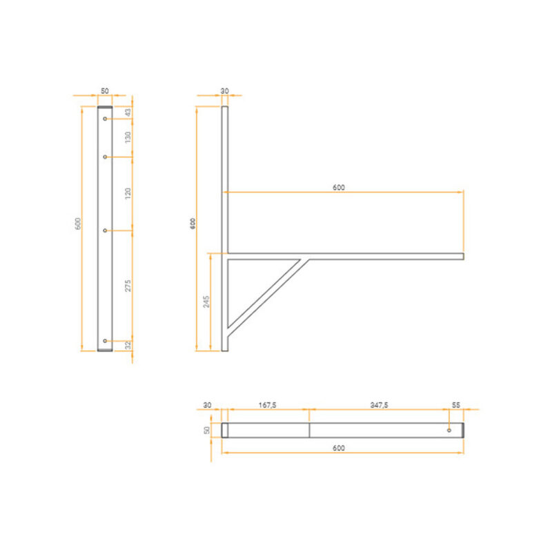 Wspornik spawany Ivensis IT600 600x50x30